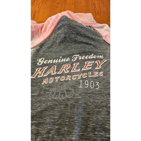 Harley Davidson pink and gray washout bling sweatshirt - Picture 4 of 4